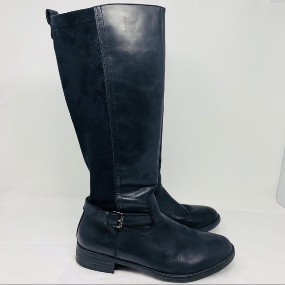 bussola Shoes - Bussola Black Leather/stretch fabric riding boots